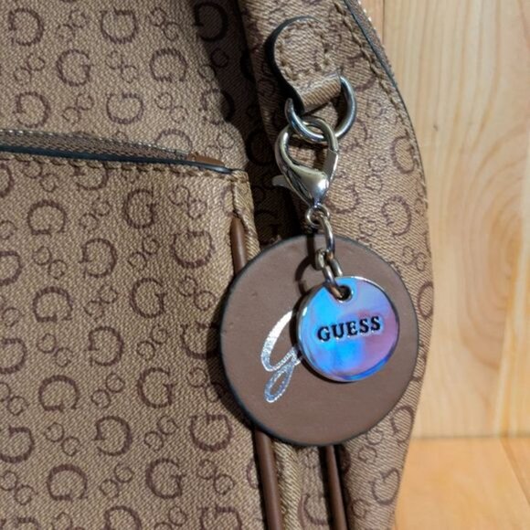 Guess Brown Monogram Pattern Mini Backpack - Picture 5 of 8